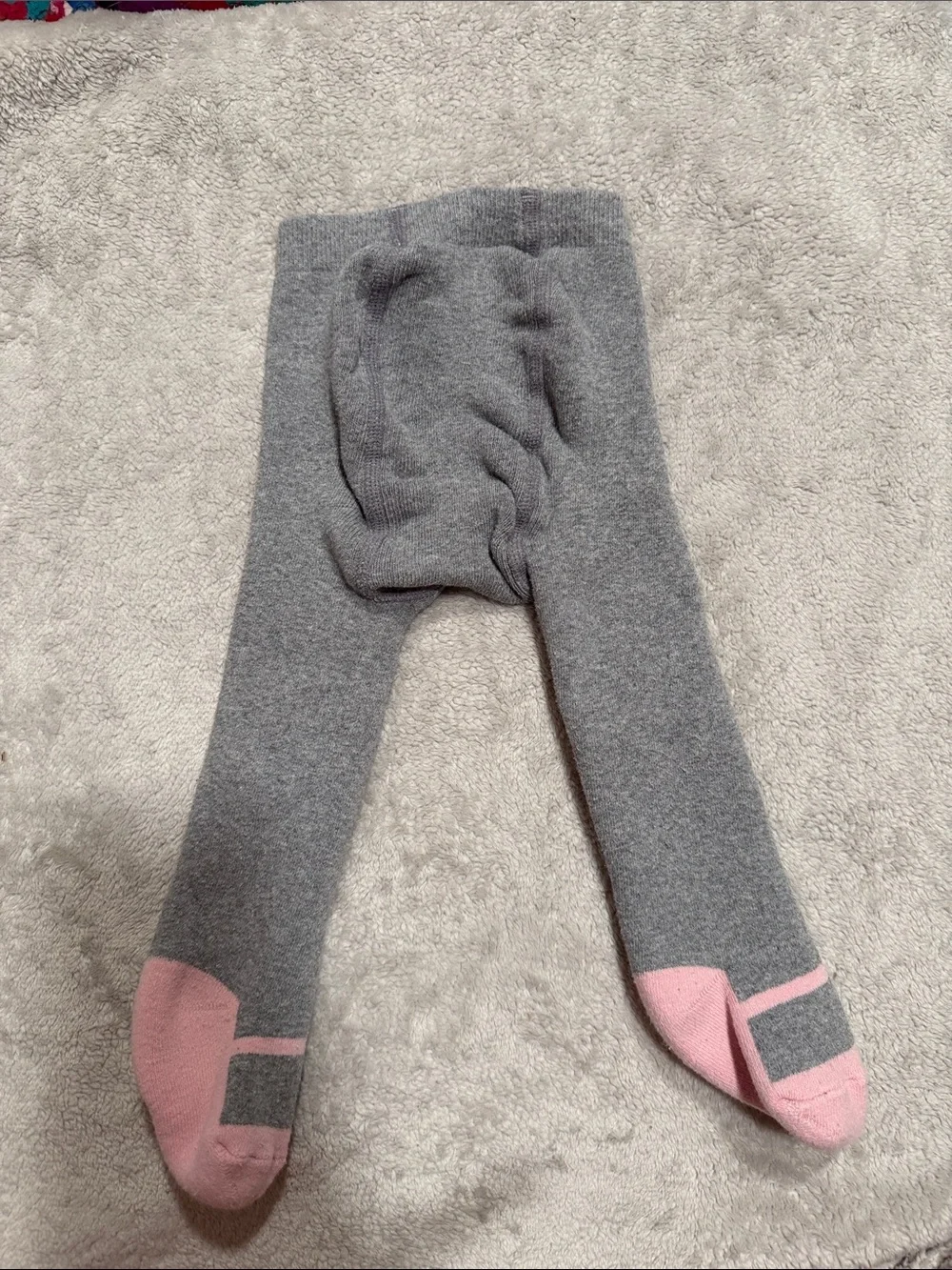 Kids Gray Tights with Pink Toes - Unbranded